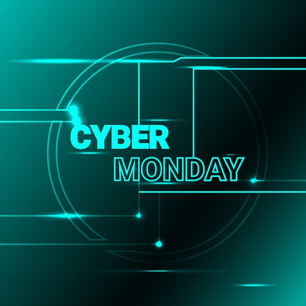 Vektor cyber monday-verkaufshintergrund-bannerschablone der digitalen schaltung für geschäftsförderungsvektor