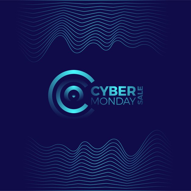 Cyber ​​monday werbeplakat mit buchstabe c logo