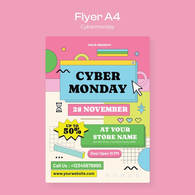 Cyber Montag Flyer Pink