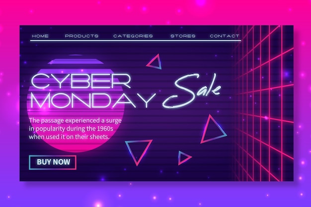 Vektor cyber montag landing page