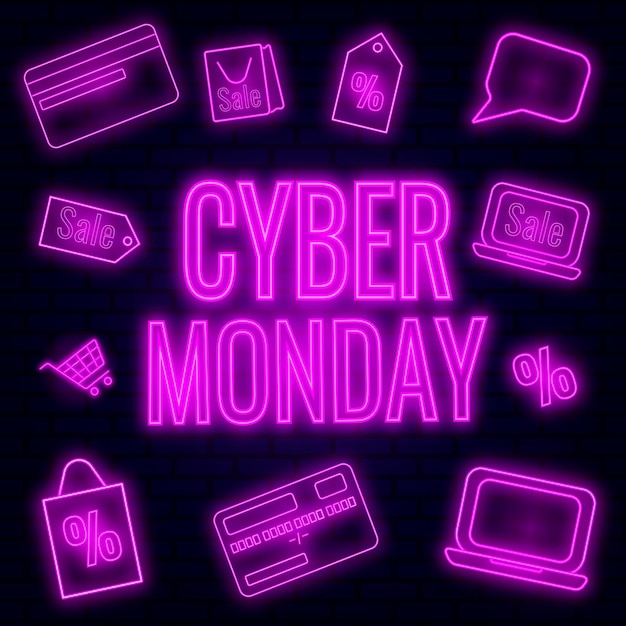 Cyber montag neon banner