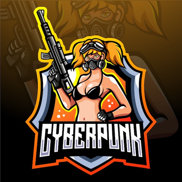 Cyber Punk Maskottchen Esport Logo Design