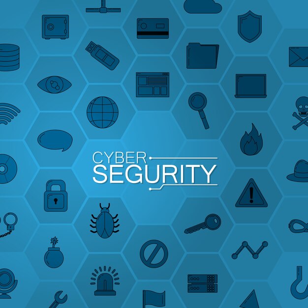 Cyber ​​security technologie symbole