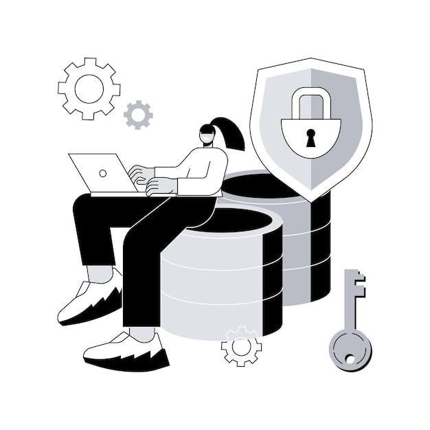 Cyber-Sicherheit Datenschutz abstraktes Konzept Vektor-Illustration