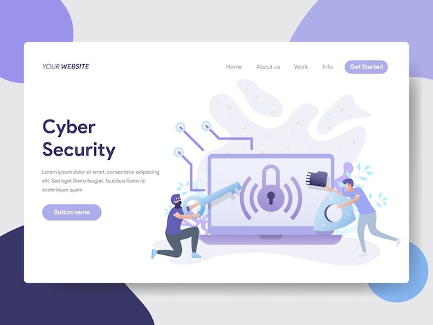 Cyber-Sicherheits-Illustration für Webseiten