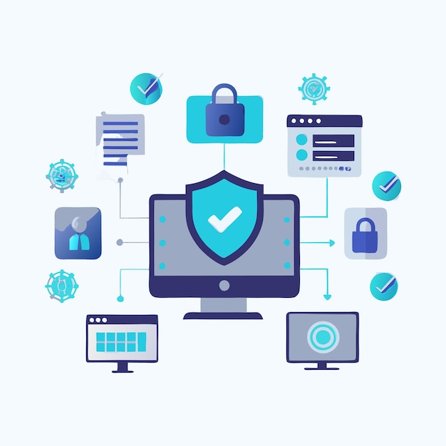 Cyber-Sicherheits-Infographik-Vektorressourcen