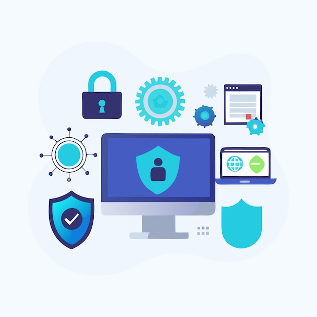 Cyber-Sicherheits-Infographik-Vektorressourcen
