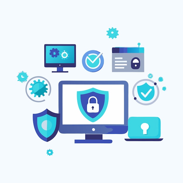 Cyber-Sicherheits-Infographik-Vektorressourcen