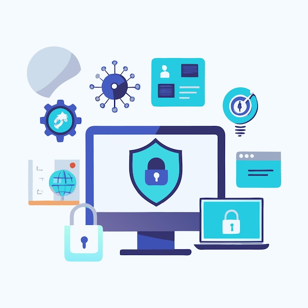 Cyber-Sicherheits-Infographik-Vektorressourcen
