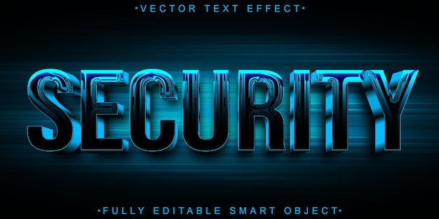 Cyber-Sicherheitsvektor voll redigierbarer Smart-Objekt-Text-Effekt