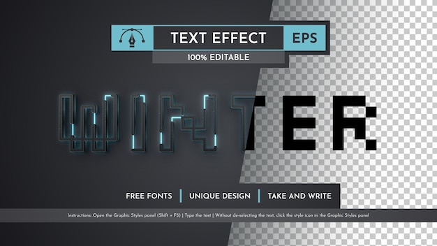 Cyber Winter-bearbeitbare Text-Effekt-Schriftart