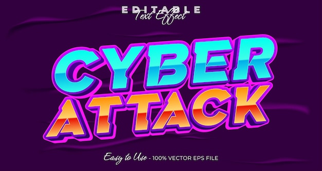 Cyberangriff bearbeitbare Text-Effekt-Grafik-Stil-Sammlung
