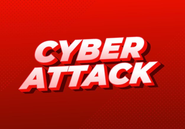 Cyberangriff Text-Effekt in 3D und fett geschriebenen Schriftarten für digitale Anzeigen