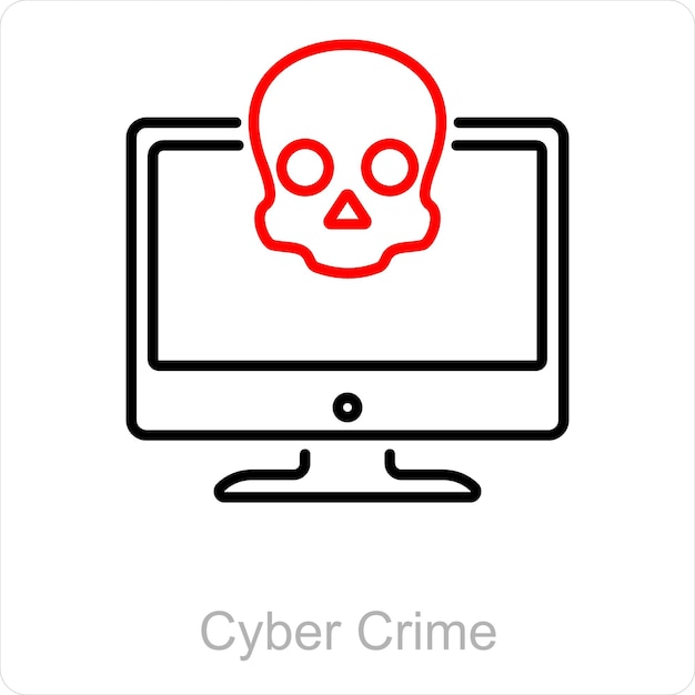 Cyberkriminalität und online-kriminalitäts-icon-konzept