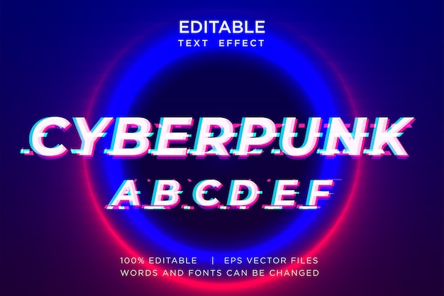 Vektor cyberpunk-texteffekt glitch-effekt