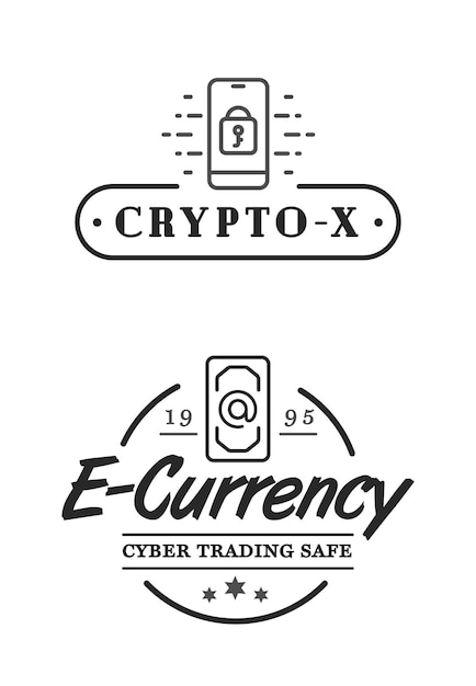 Cybersicherheitszeichen oder Banner mit Ikonen flache Design-Anwendung Verschlüsselung operativer Vektor Minimal