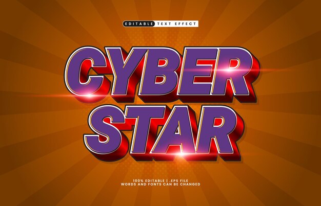 Cyberstar redigierbarer Texteffekt mit einem Roboter und einem intelligenten Textstil