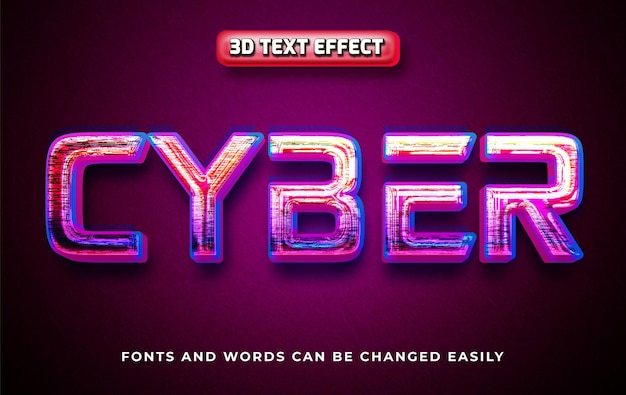 Vektor cybertech 3d-bearbeitbare text-effekt-stil