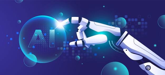 Cyborg-Hintergrund im Gradient-Stil