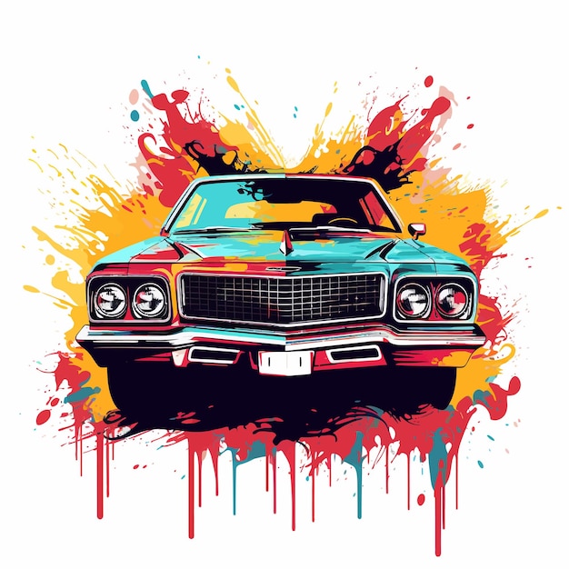 Vektor cyper_punk_car_vector_graphic_dripping_vector