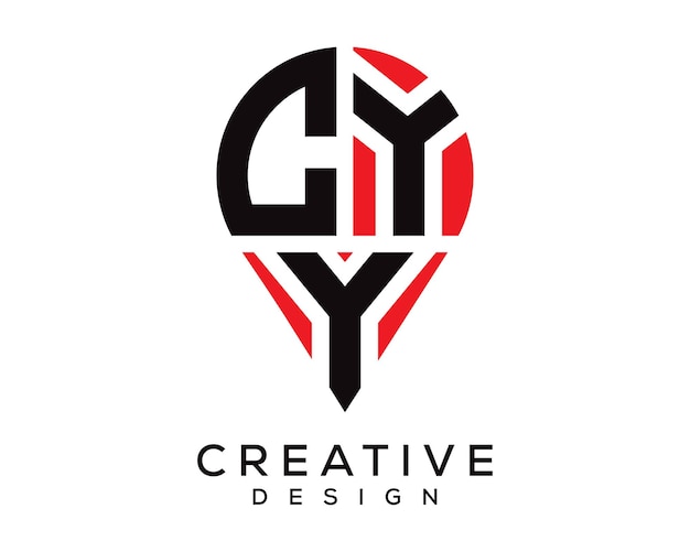 Cyy buchstabenort form logo design