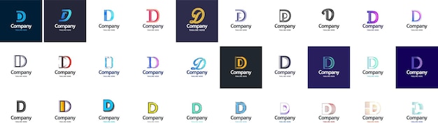 D-logo-sammlung 30 business-logo-sammlung für finanzunternehmen oder designagentur vector brand illustration