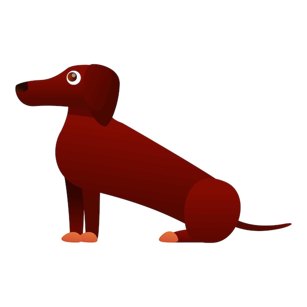 Dachshund-Doggy-Symbol Karikatur von Dachshund Doggy-Vektor-Ikonen für Webdesign, isoliert auf weißem Hintergrund