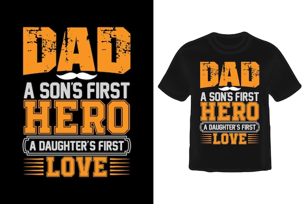 Vektor dad a sons first hero t-shirt design