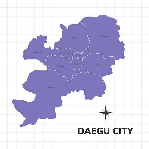 Daegu-stadtplanillustration karte der städte in südkorea