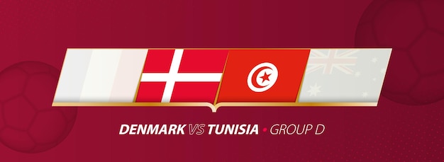 Dänemark tunesien fußballspiel illustration in gruppe a