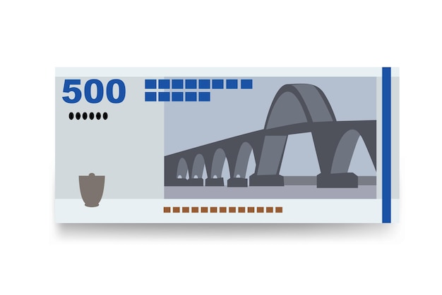 Vektor dänische krone vektorillustration dänemark grönland färöer geldsatz bündel banknoten 500 kr