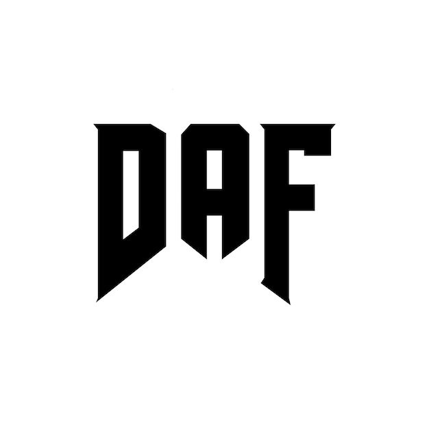 DAF-Logo-Design für das Technologie-Unternehmen DAF Logo-Design Schwarz-Weiß-Farbkombination DAF Logo DAF Vektor DAF-Design DAF-Ikonen DAF Alphabet DAF Typografie Logo-Design