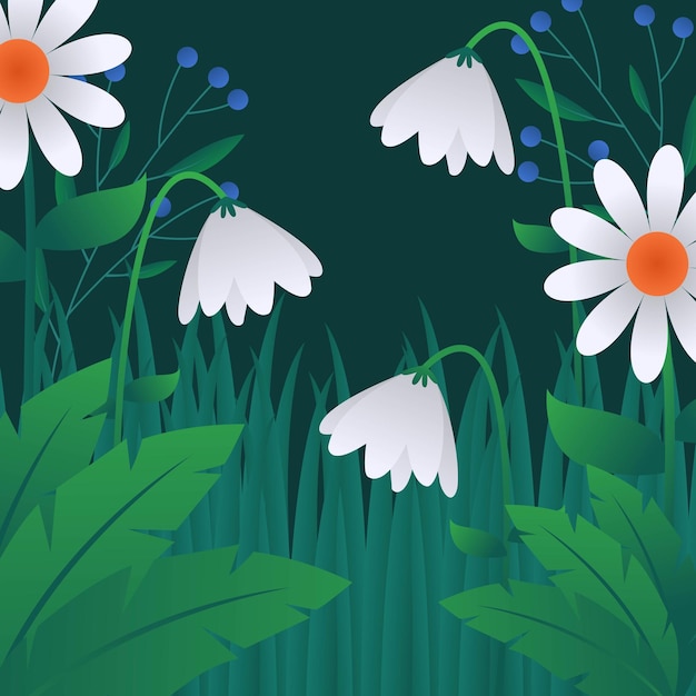 Vektor daisy-gartenblumen naturhintergrundillustration