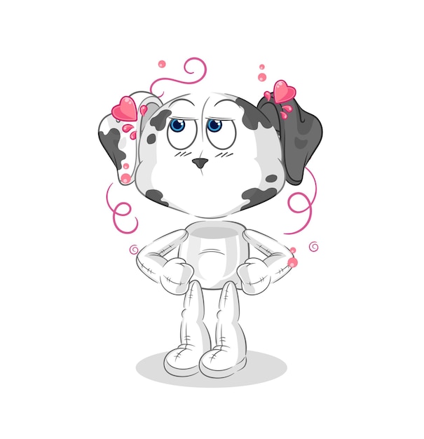 Dalmatiner Hund schüchterne Vektorzeichentrickfigur