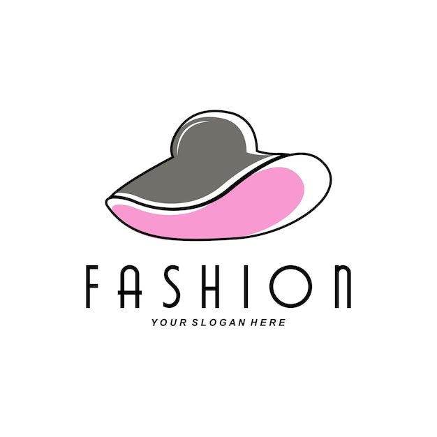 Damen hut logo design illustration fashion beauty accessoires und produktmarkenpflege