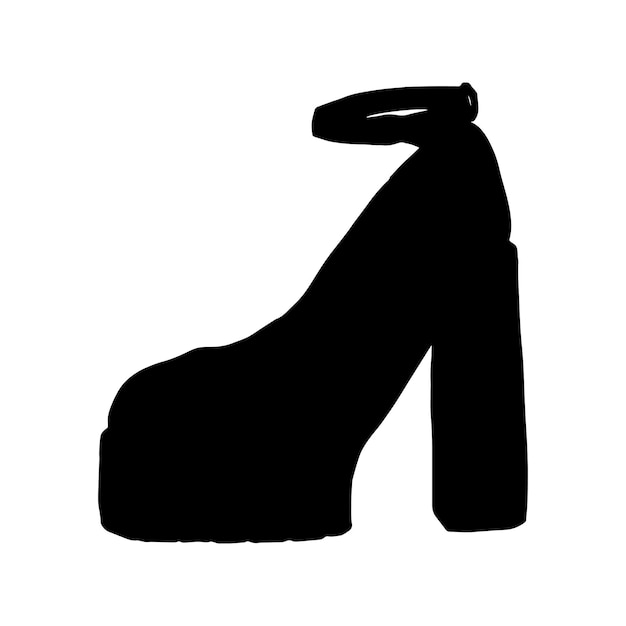 Damen-Plateauschuhe mit High Heels Schnallenschuhe kritzeln lineare Cartoon-Färbung