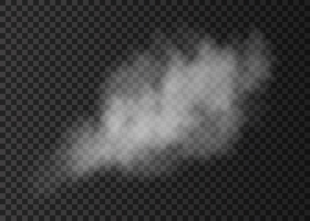 Dampfexplosion spezialeffekt weiße vektorrauchwolke isoliert auf transparentem hintergrund
