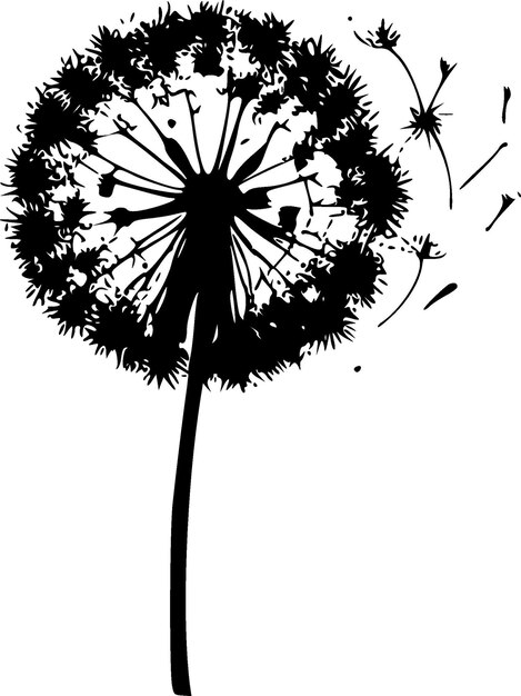 Vektor dandelion minimalist und flat logo vektor-illustration