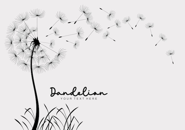 Vektor dandelion mit wildblumen in einem isolierten vektorstil