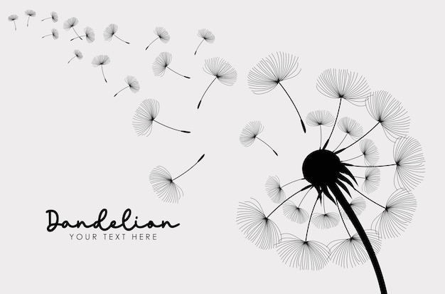 Vektor dandelion mit wildblumen in einem isolierten vektorstil