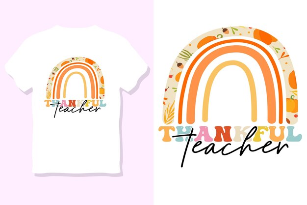 Dankbarer Lehrer-T-Shirt-Design zum Erntedankfest
