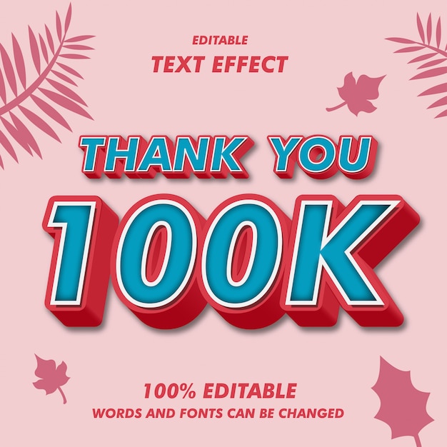 Vektor danke 100.000 text-effekte