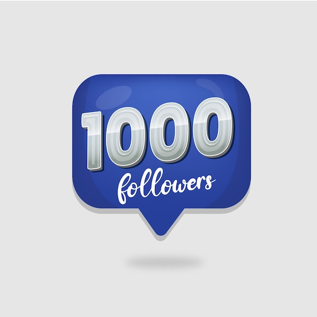 Vektor danke 1000 soziale follower vorlage vektor