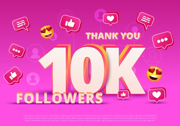 Danke 10k Follower online Social Media Follower Feier Banner Vektor Illustration