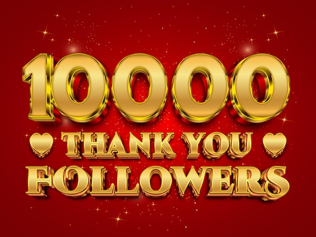 Vektor danke 10k follower social media follower feier vektor