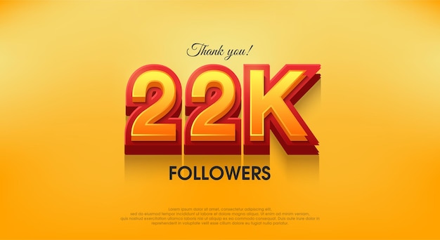 Danke 22k follower 3d-design-vektor-hintergrund danke