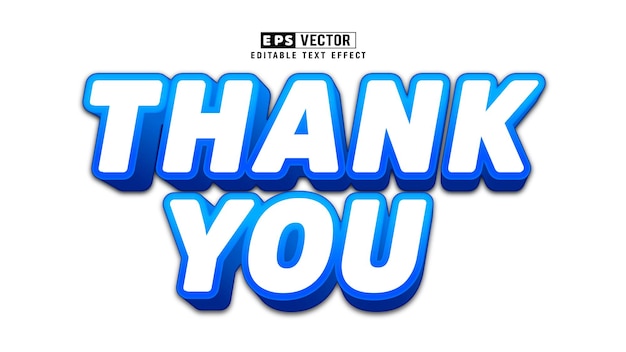 Danke 3d bearbeitbarer Texteffektvektor mit Hintergrund