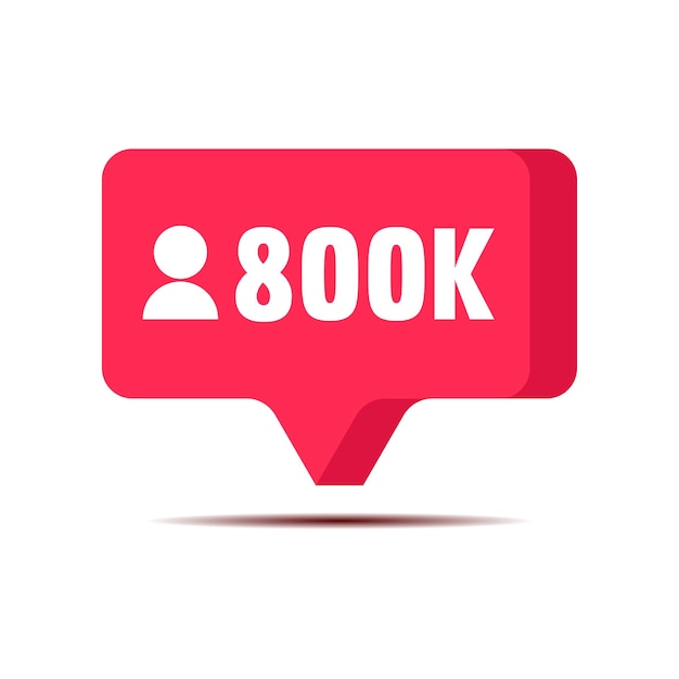 Vektor danke 800k follower feiern benachrichtigung in den sozialen medien
