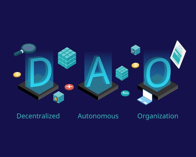 Dao oder decentralized autonomous organization mit smart contract zur kontrolle der führung per code