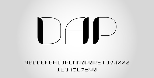 Dap-Typografie-Schriftart und Zahlen